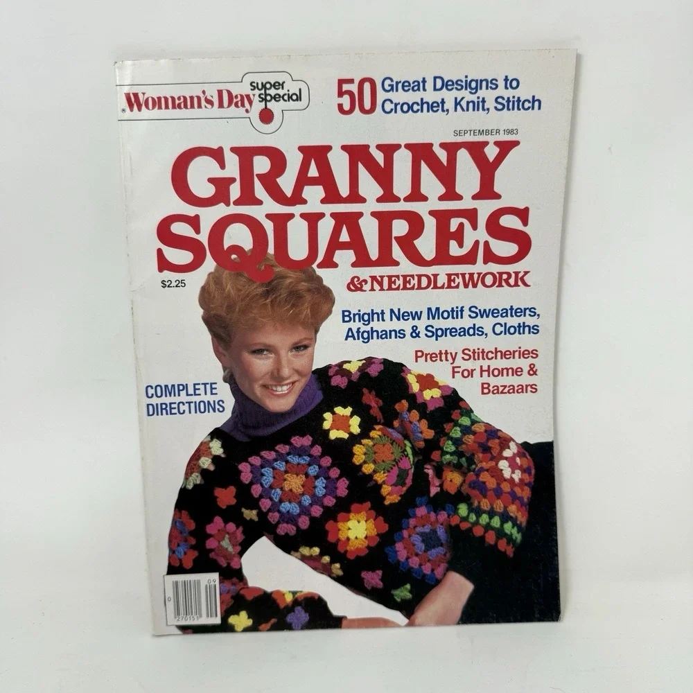 Vintage 1983 Woman's Day Super Special GRANNY SQUARES & Magazine September